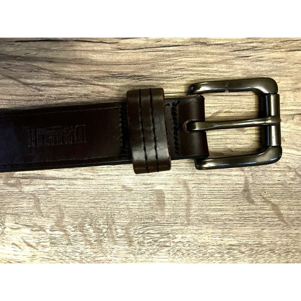 Duluth Trading Men's Lifetime Black Leather Belt Size 48 Good Condition